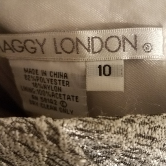 Maggie London Silver Dress, Strapless SIZE 10 - Picture 4 of 10